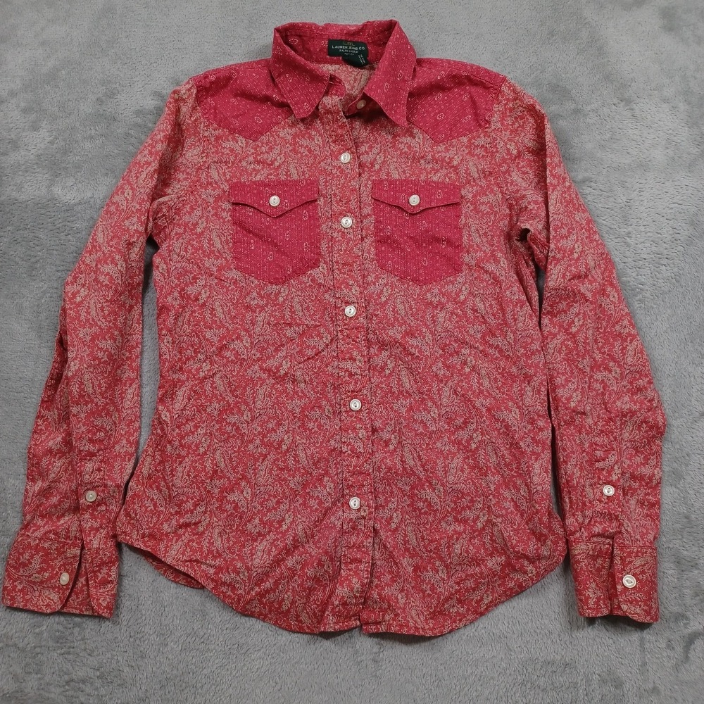 Lauren Ralph Lauren Red Paisley Button-Down Shirt